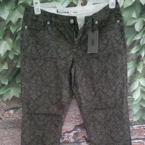 Boho Black Denim Mid Rise 5 Pocket Jeans